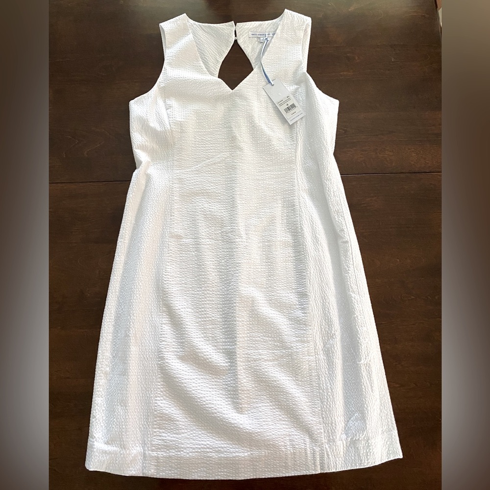White Baxlee Seersucker Dress by Southern Tide - Size 4